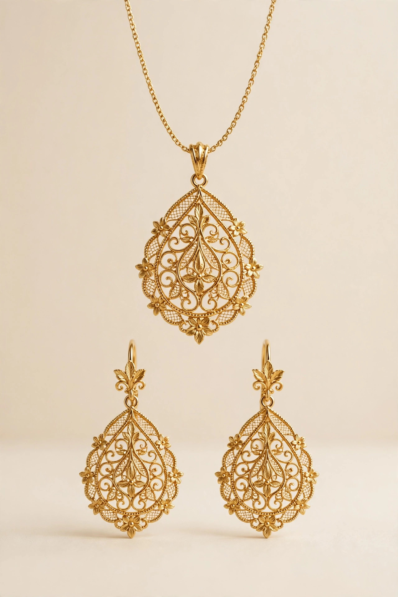 21K Pendant Set in 21K gold