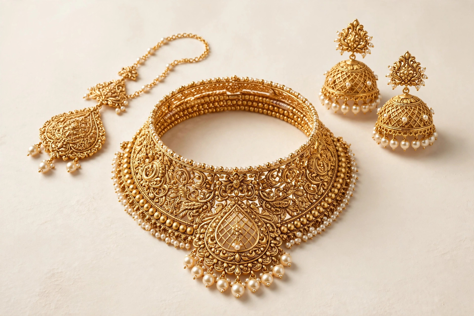 22K Bridal Set in 22K gold