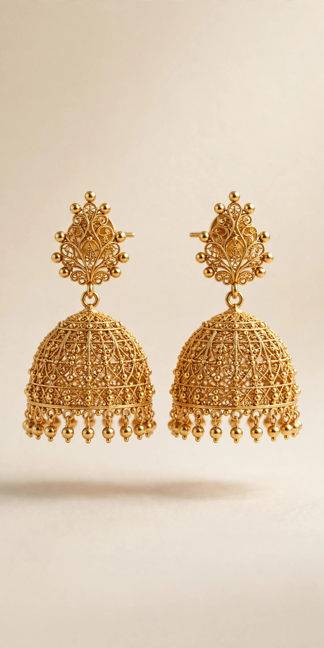 22K Jhumka Earrings in 22K gold